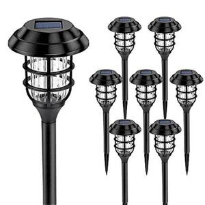 8 Pack Solar Pathway Lights Outdoor Waterproof Garden Yard Cold White